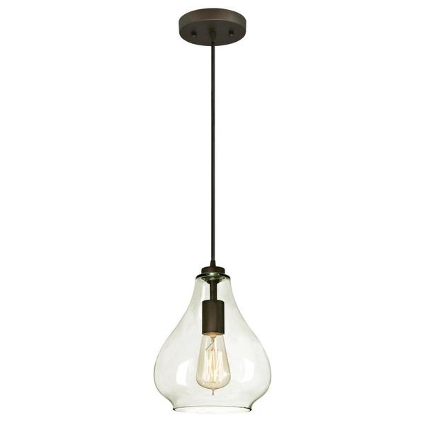 Westinghouse One-Light Adjustable LED Mini Pendant ORB, Clear Glass 6102600